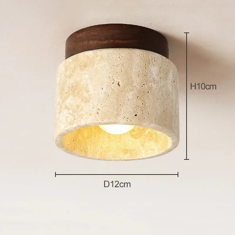 Leme Travertine Stone Ceiling Lamp