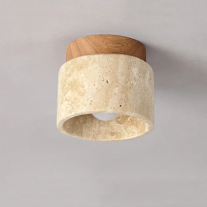 Leme Travertine Stone Ceiling Lamp