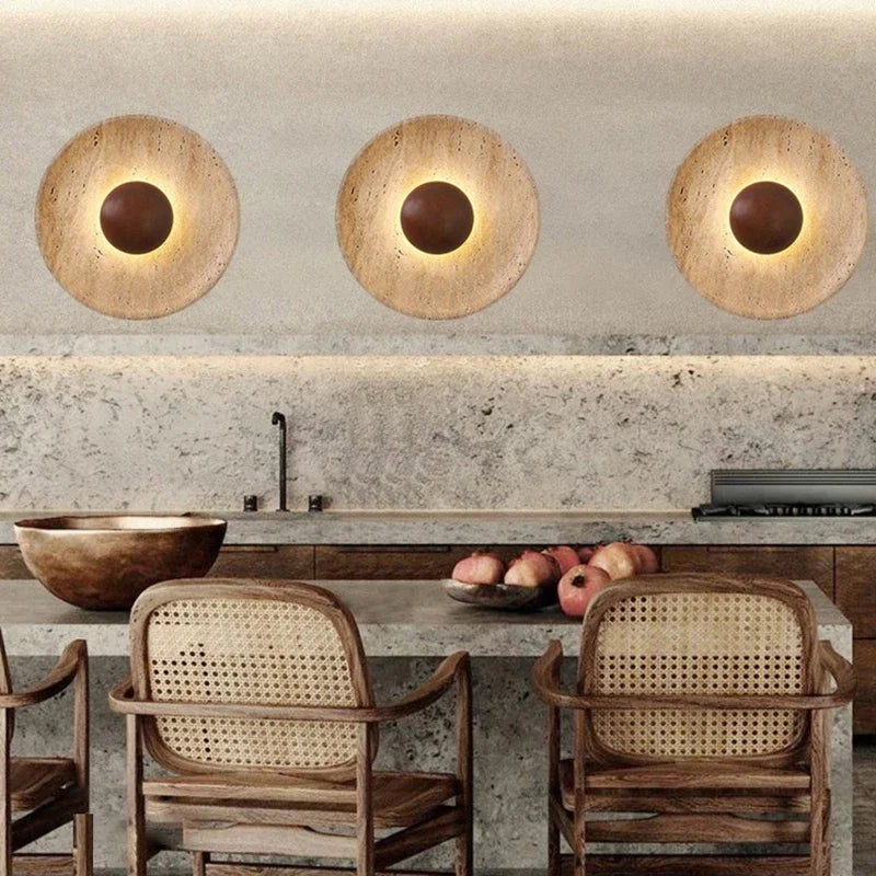 Iris Travertine Stone Wall Lamp