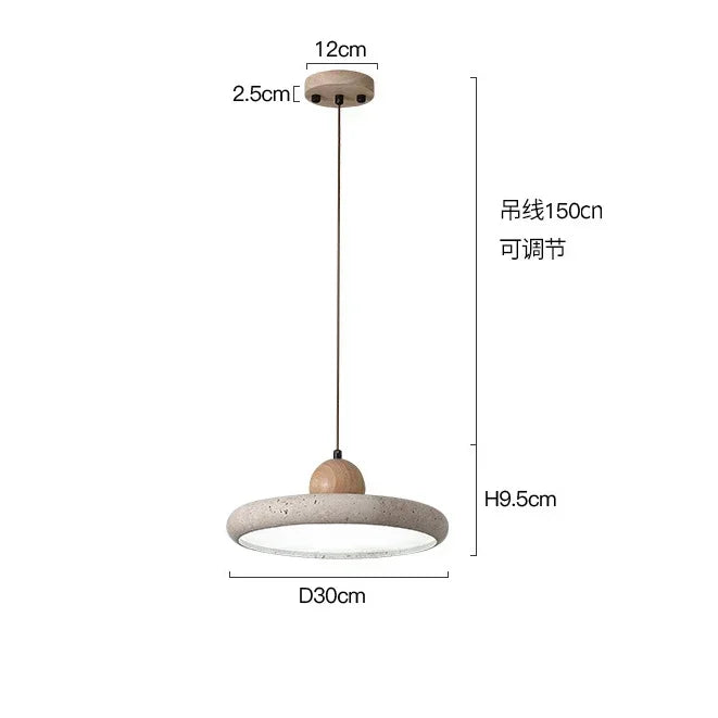 Prates Travertine Stone Pendant Light