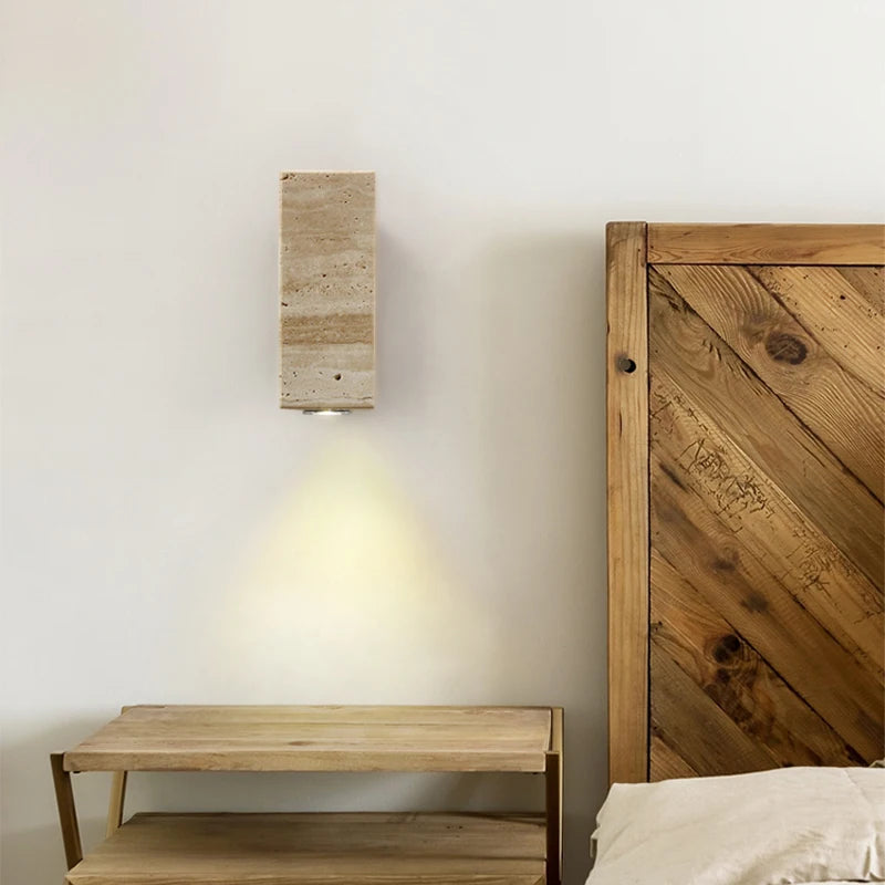 Sanchez Travertine Stone Wall Lamp