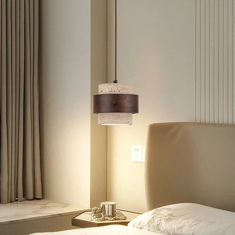 Liara Travertine Stone Pendant Light