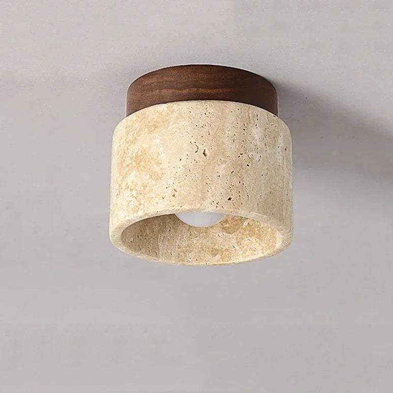Leme Travertine Stone Ceiling Lamp