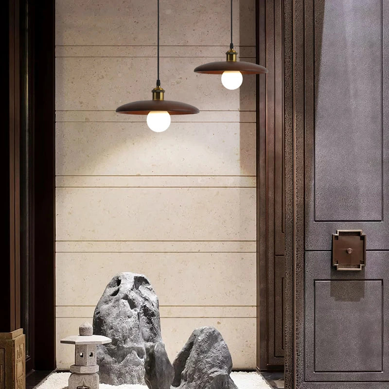 Verna Wooden Disc Pendant Light