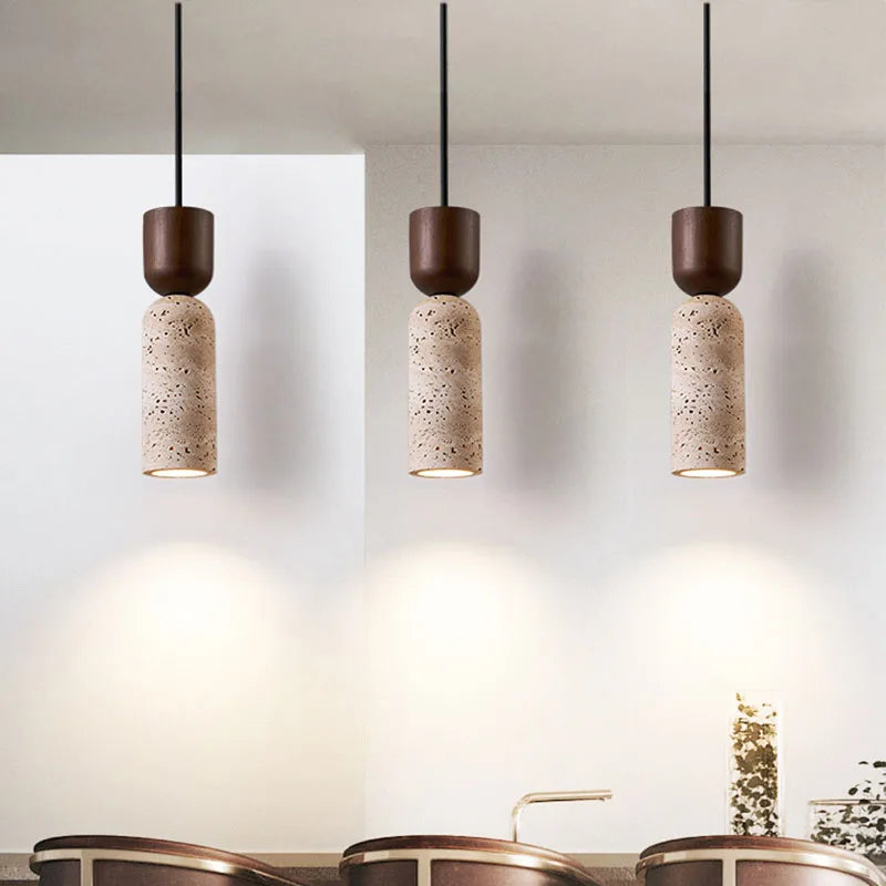 Thalia Travertine Stone Pendant Light