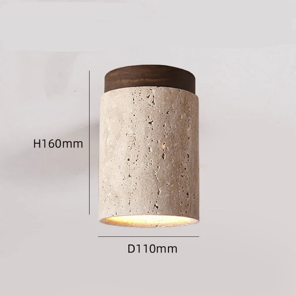 Leme Travertine Stone Ceiling Lamp