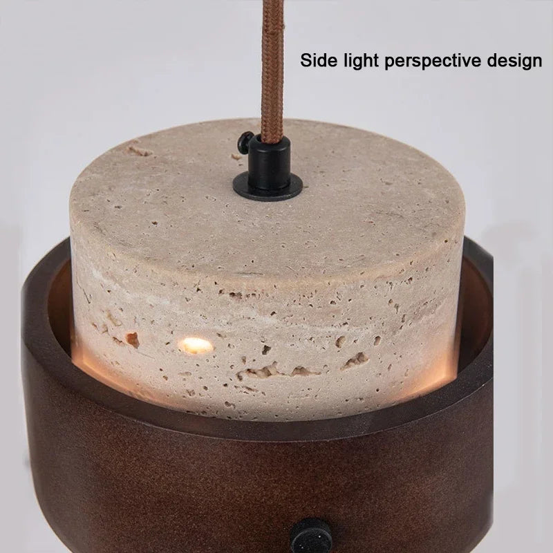 Liara Travertine Stone Pendant Light