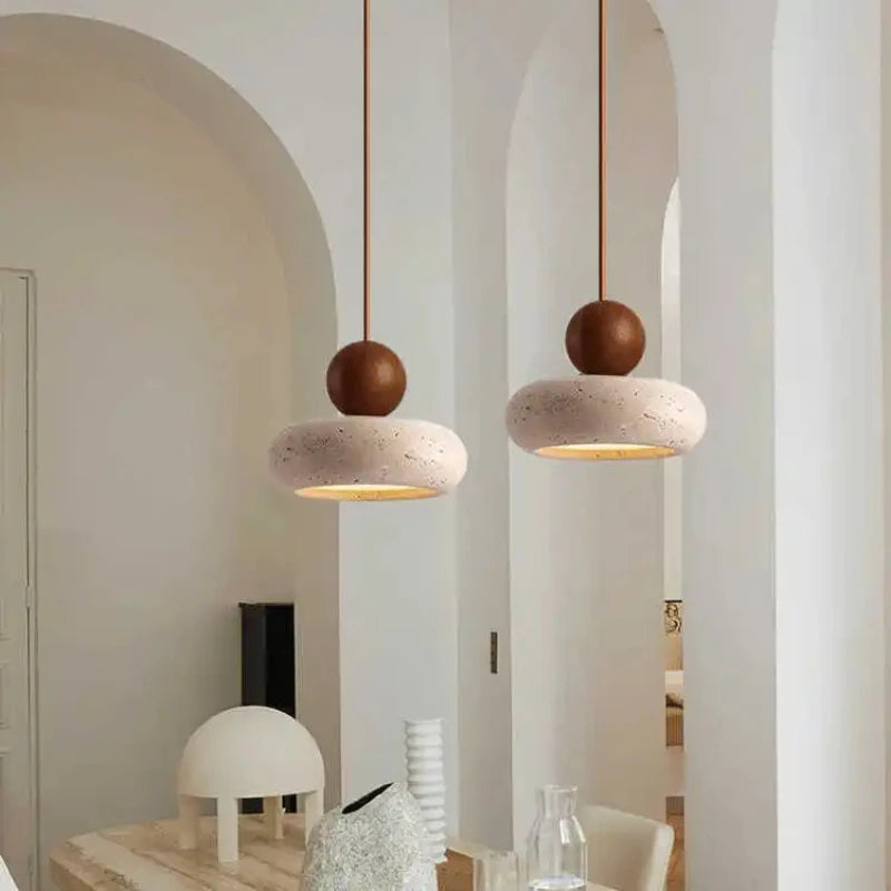 Sarita Travertine Stone Pendant Light