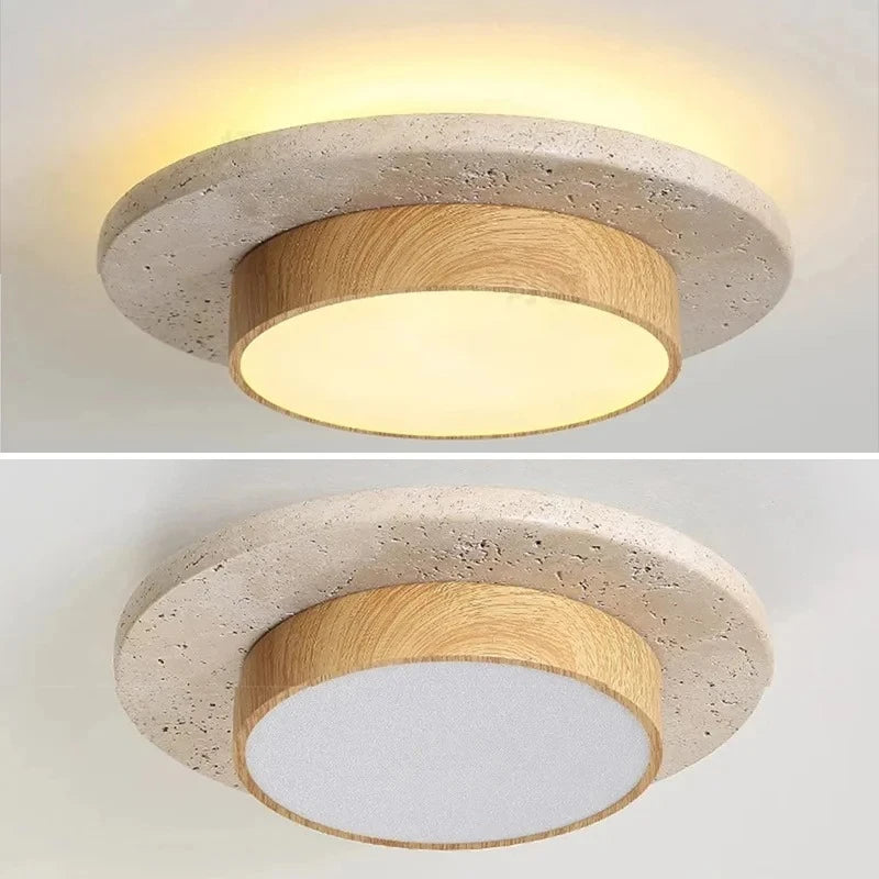 Vittore Travertine Stone Ceiling Light