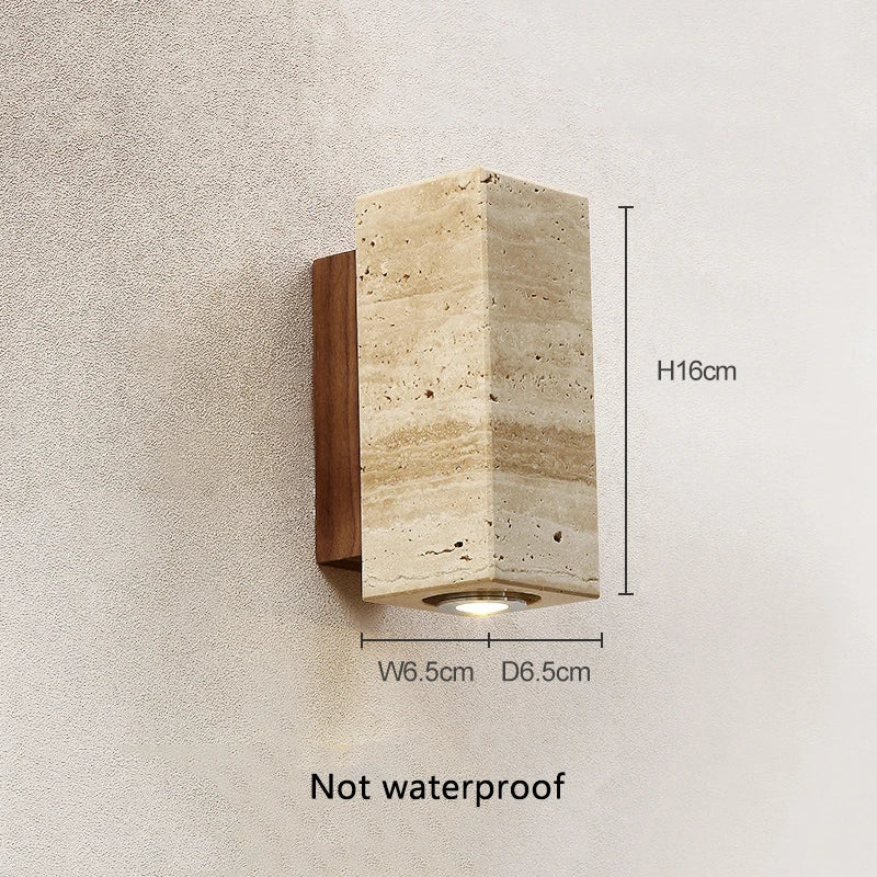 Sanchez Travertine Stone Wall Lamp