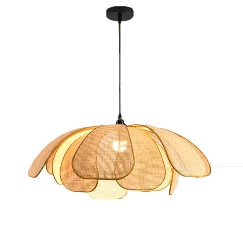Rattan Lotus Flower Pendant Light