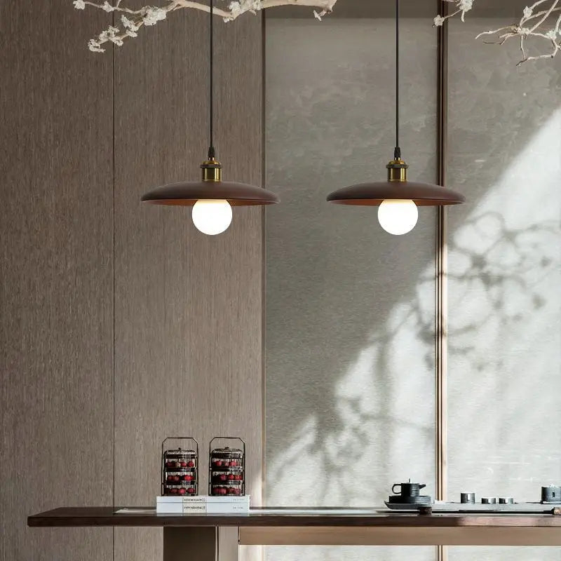 Verna Wooden Disc Pendant Light