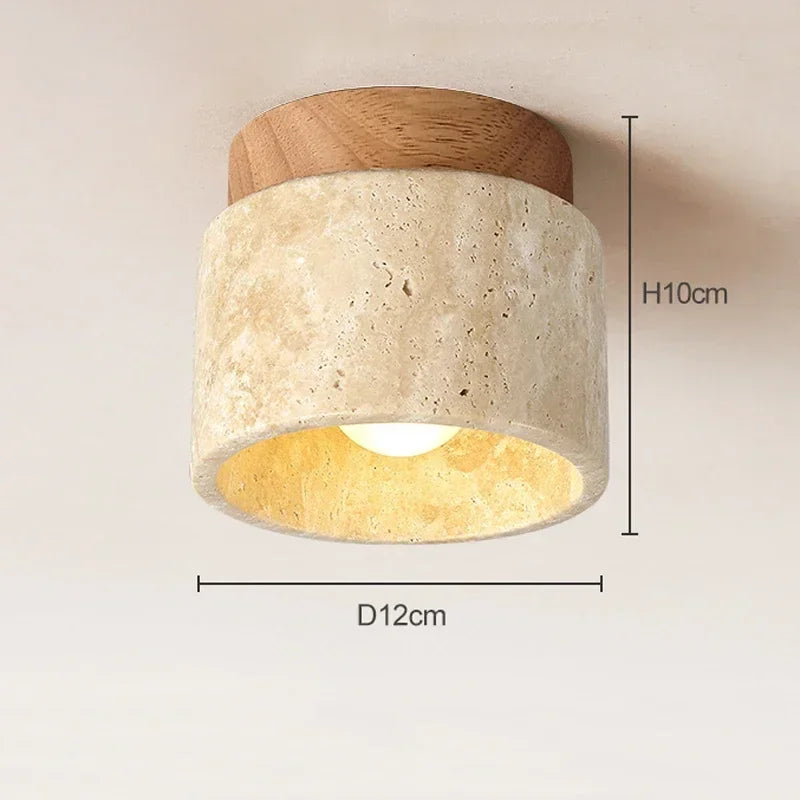 Leme Travertine Stone Ceiling Lamp