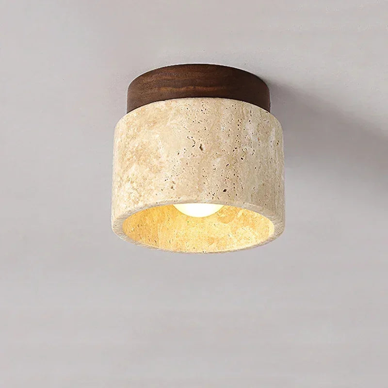 Leme Travertine Stone Ceiling Lamp