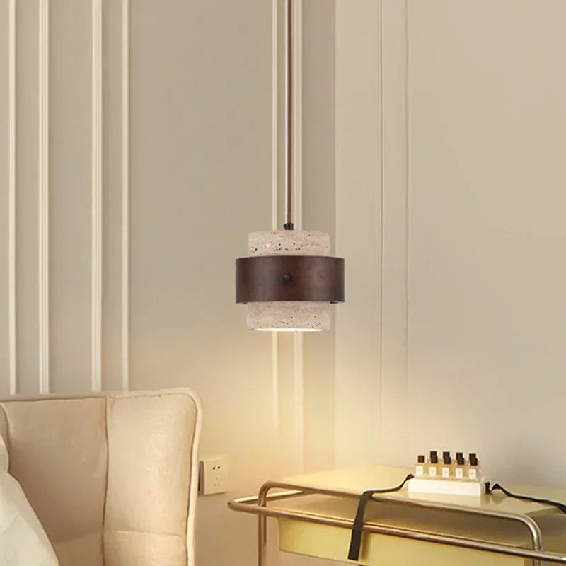 Liara Travertine Stone Pendant Light
