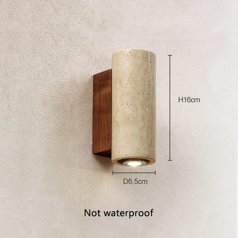 Sanchez Travertine Stone Wall Lamp