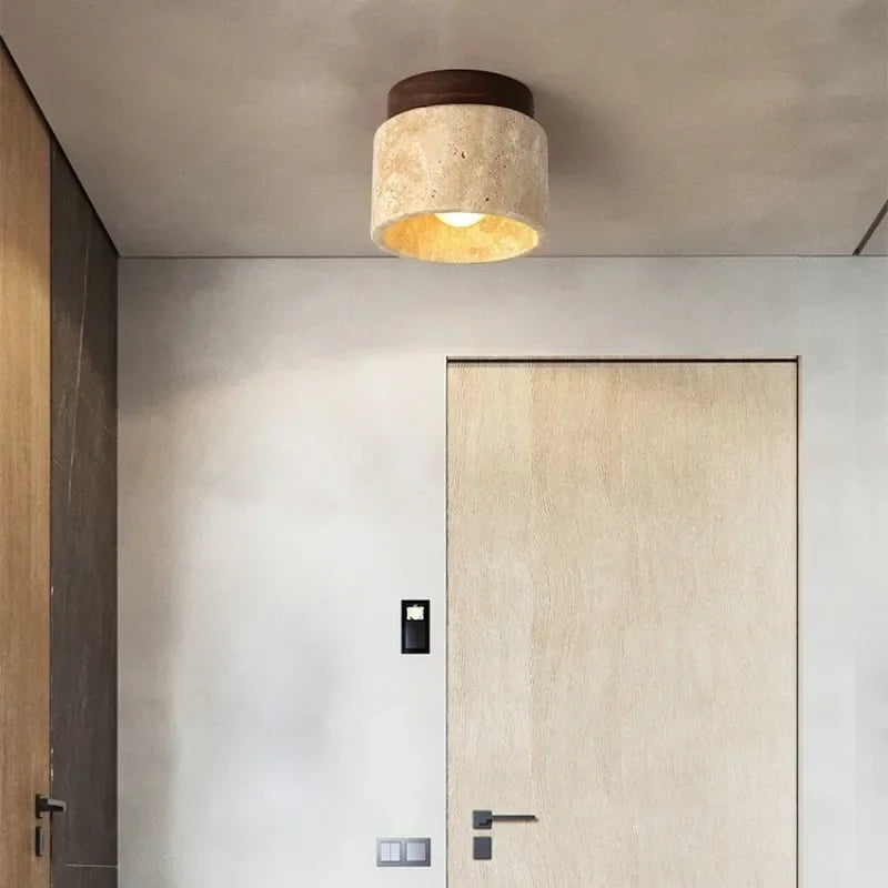 Leme Travertine Stone Ceiling Lamp