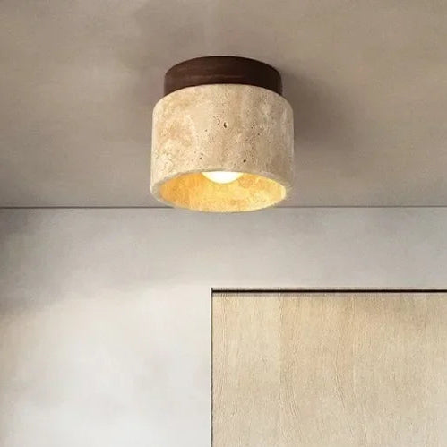 Leme Travertine Stone Ceiling Light