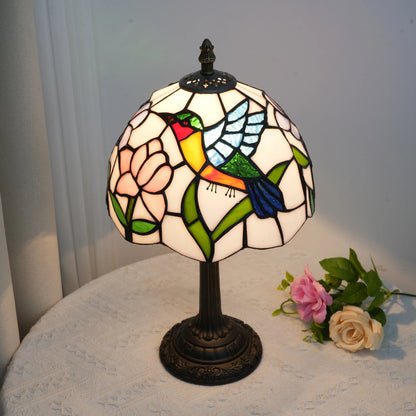 Tiffany Hummingbird Stained Glass Table Lamp