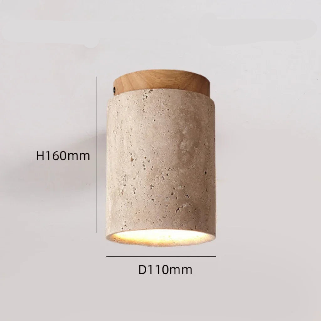 Leme Travertine Stone Ceiling Lamp