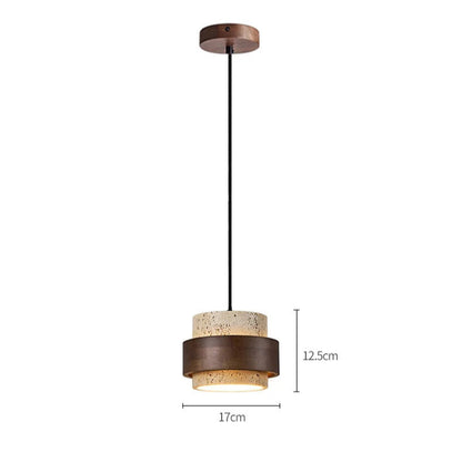 Liara Travertine Stone Pendant Light