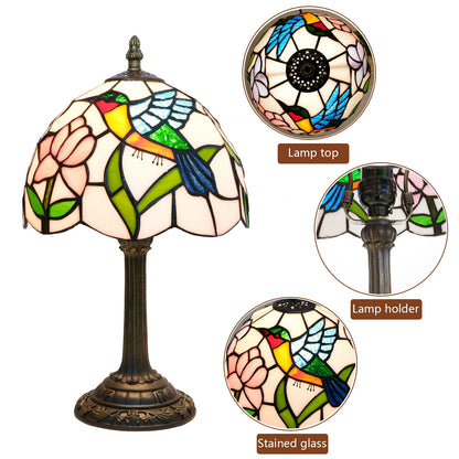 Tiffany Hummingbird Stained Glass Table Lamp