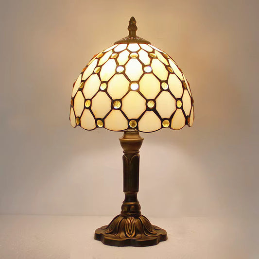 Tiffany Table Lamp Stained Glass Pearl