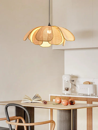 Rattan Lotus Flower Pendant Light
