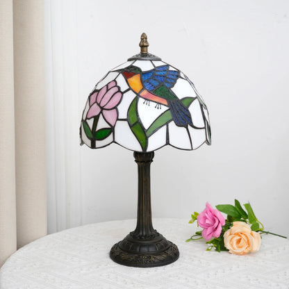 Tiffany Hummingbird Stained Glass Table Lamp