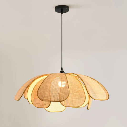 Rattan Lotus Flower Pendant Light