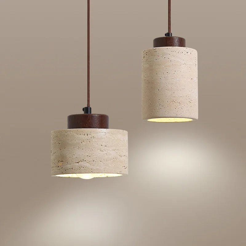 Siena Travertine Stone Pendant Light