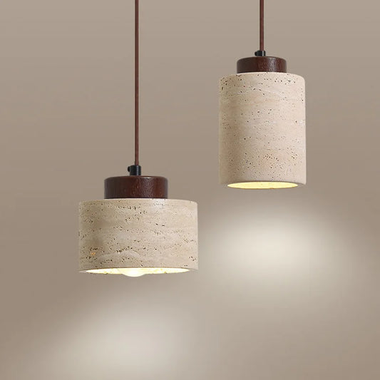 Siena Travertine Stone Pendant Light