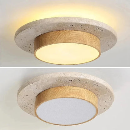 Vittore Travertine Stone Ceiling Light