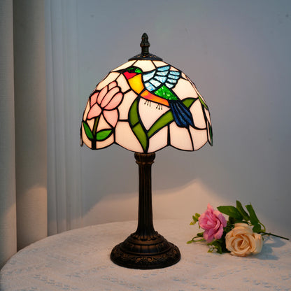 Tiffany Hummingbird Stained Glass Table Lamp