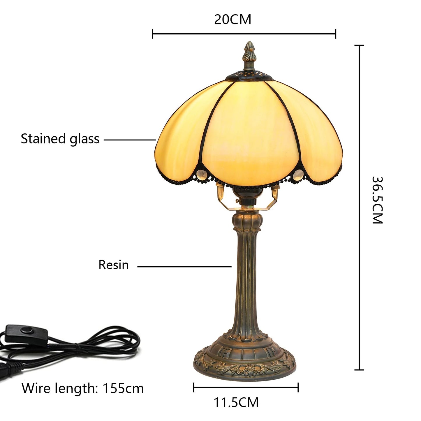 Tiffany Petal Stained Glass Table Lamp