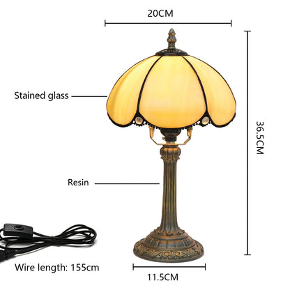 Tiffany Petal Stained Glass Table Lamp