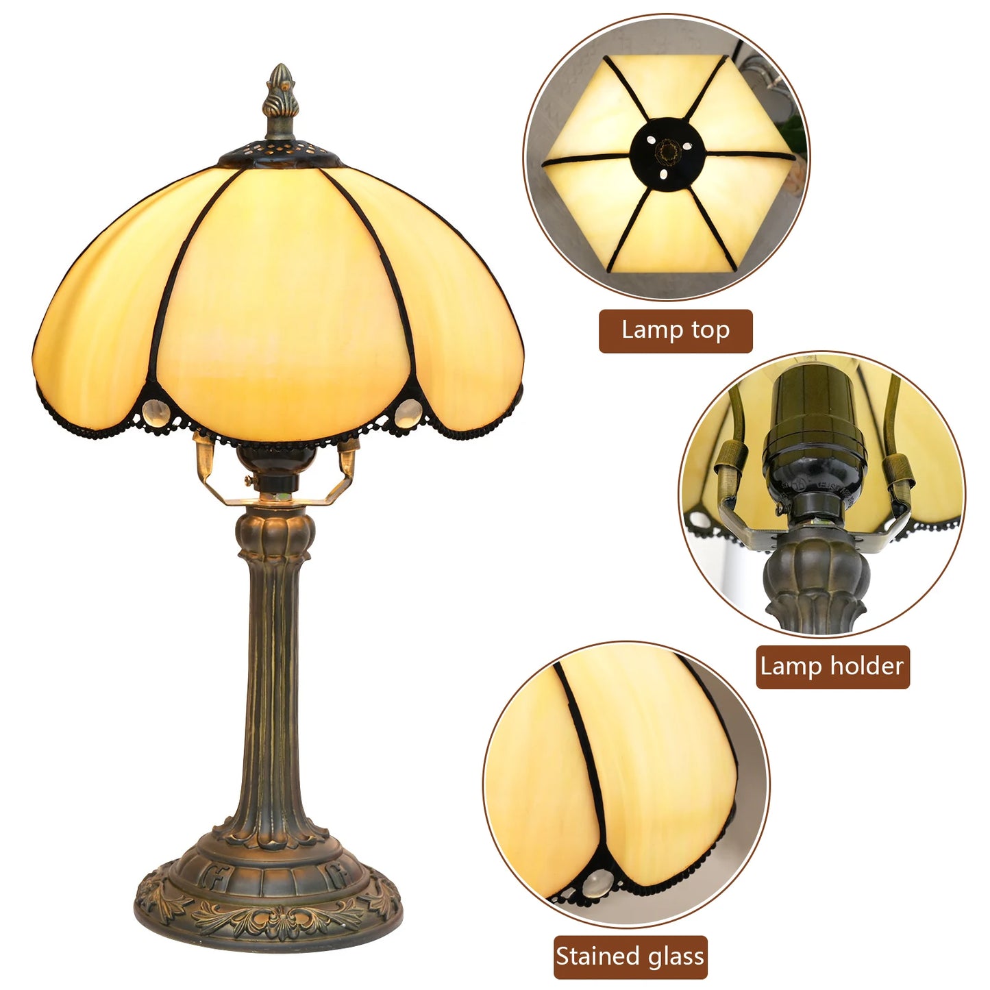 Tiffany Petal Stained Glass Table Lamp
