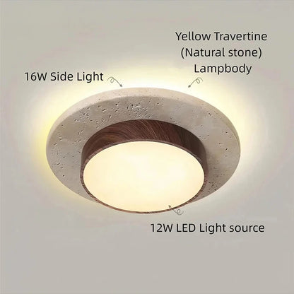 Vittore Travertine Stone Ceiling Light