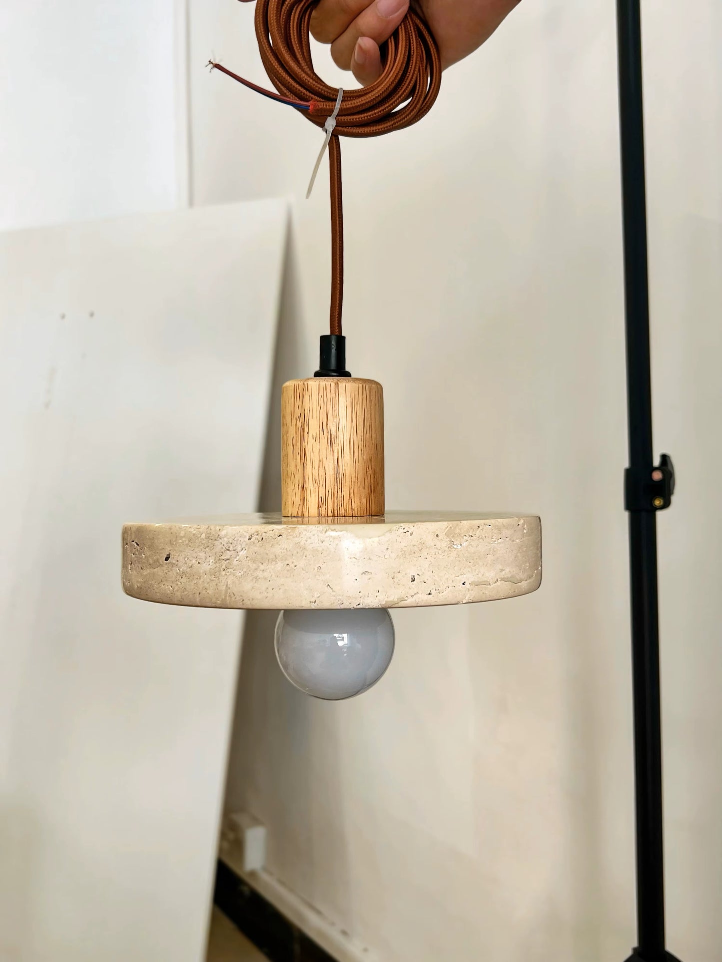 Elise Travertine Stone Pendant Light