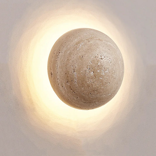 Travertine Moon Wall Lamp