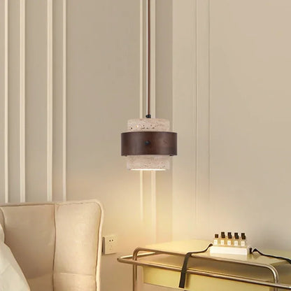 Liara Travertine Stone Pendant Light