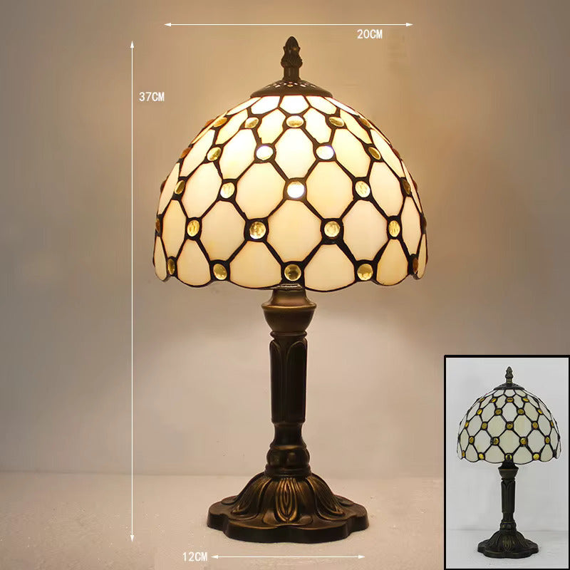 Tiffany Table Lamp Stained Glass Pearl