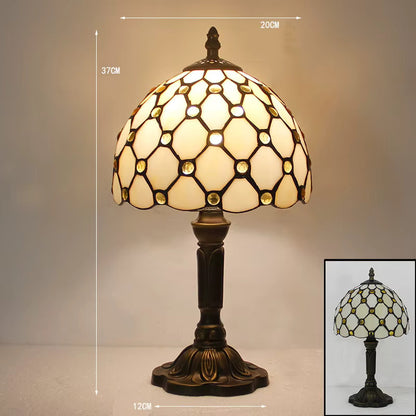 Tiffany Table Lamp Stained Glass Pearl
